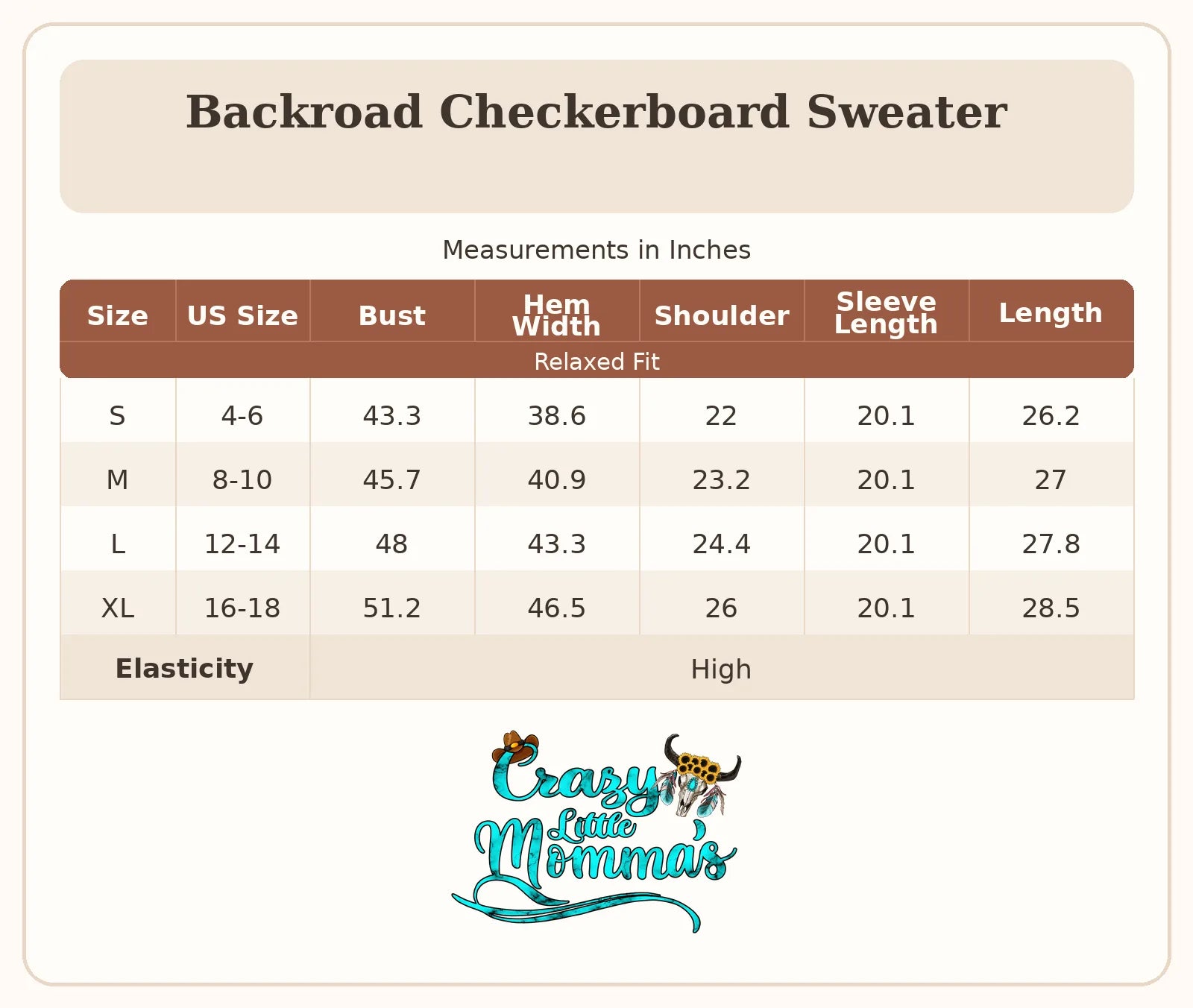Size chart