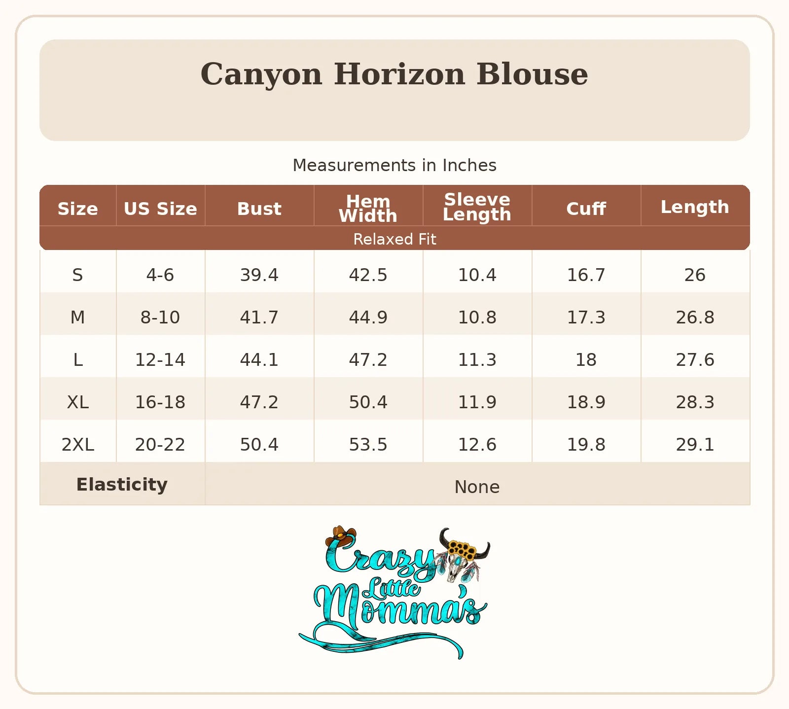Size chart