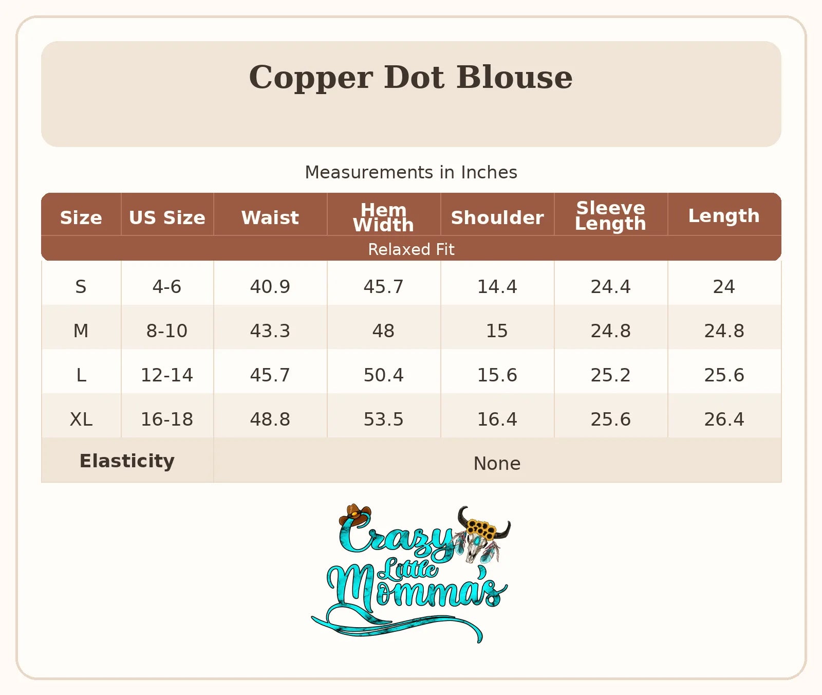 Size chart