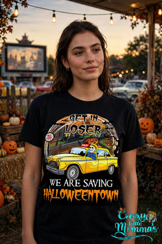 Get in Loser graphic tee on a black shirt