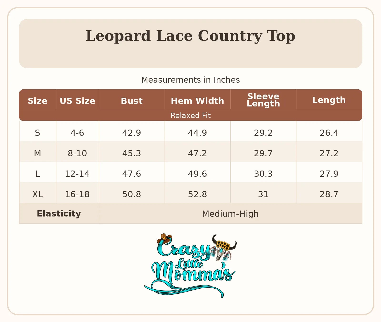 Size chart