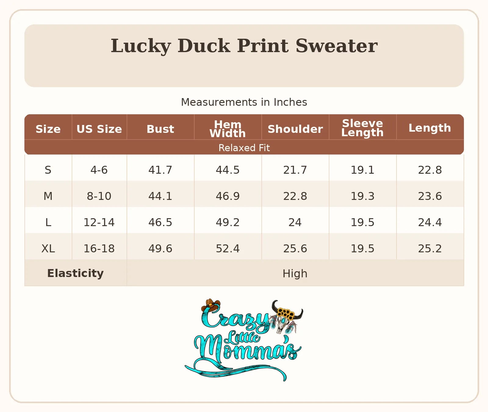 Size chart