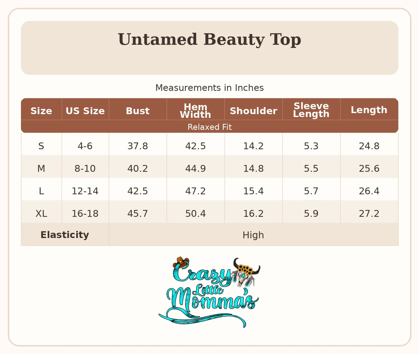 Size chart